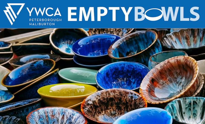 The 19th annual YWCA Empty Bowls fundraiser takes place at The Venue in Peterborough on February 25, 2023. All proceeds from the event, where ticket holders can choose from a selection of hand-crafted bowl donated by local artisans of the Kawartha Potters Guild and Kawartha Woodturners Guild and receive a local restaurant coupon card, will directly support YWCA Nourish Food programs to prevent and relieve hunger in the city and county of Peterborough. (Photo courtesy of YWCA Peterborough Haliburton)