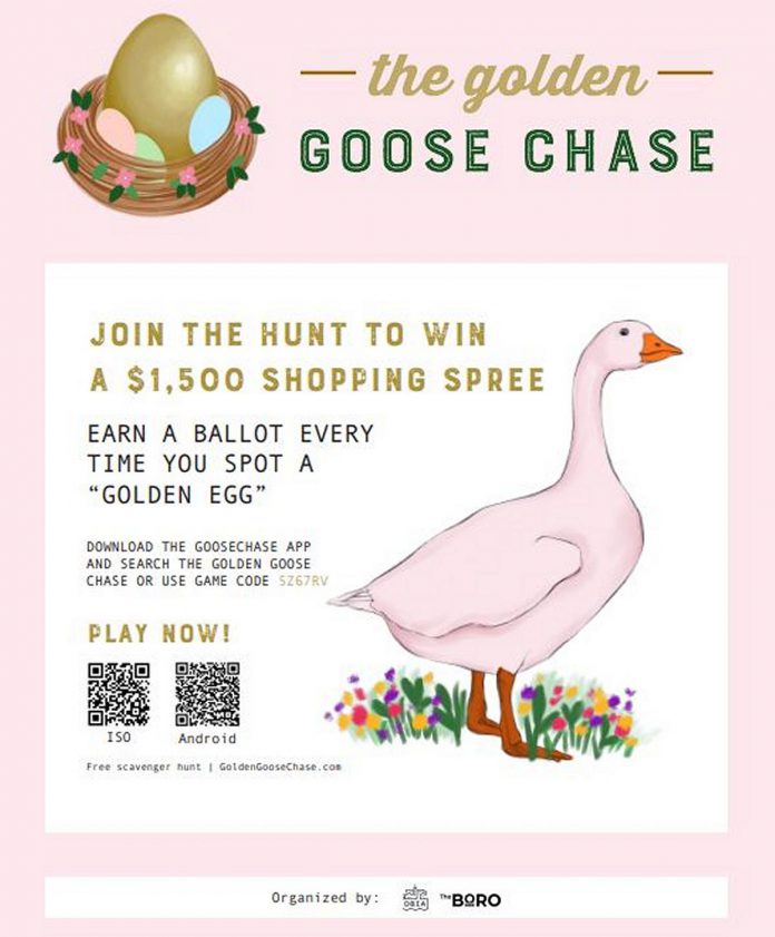 'The Golden Goose Chase' downtown retail incentive program runs during April and May 2023. (Graphic courtesy of Peterborough DBIA)
