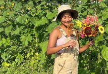 Cheyenne Sundance is a 25-year-old farmer and owner and executive director of Sundance Harvest, an incubator farm and distribution hub with three locations in southwestern Ontario where more than 20 farmers grow produce, chickens, herbs, cut flowers, fruits, and mushrooms for a community supported agriculture initiative. (Photo: Sundance Harvest / Instagram)