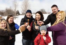 The Ontario Maple Syrup Producers Association's Maple Weekend takes place on April 1 and 2, 2023, when many producers offer trips to the sugar bush, free samples of fresh maple syrup and confections, pancake breakfasts, sugar-making demonstrations, taffy on snow, horse-drawn sleigh rides, and more. (Photo: Ontario Maple Syrup Producers Association)