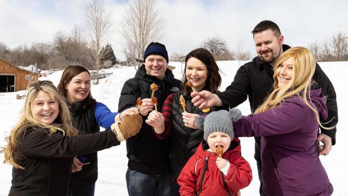 The Ontario Maple Syrup Producers Association's Maple Weekend takes place on April 1 and 2, 2023, when many producers offer trips to the sugar bush, free samples of fresh maple syrup and confections, pancake breakfasts, sugar-making demonstrations, taffy on snow, horse-drawn sleigh rides, and more. (Photo: Ontario Maple Syrup Producers Association)