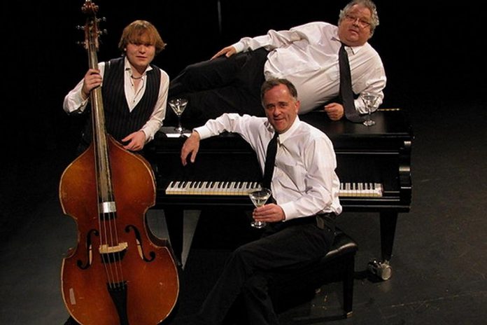 Rob Phillips at the piano in 2009 with a young Jimmy Bowskill (left) and a not-so-young Dan Fewings performing as the musical improv comedy troupe The Three Martinis. (Photo courtesy of Dan Fewings)