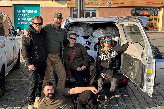 Peterborough native Chloë Black (right) with Ukrainian Patriot in Kharkiv, Ukraine in March 2023. Founded by Saskatoon native Lana Nicole Niland, the group is comprised of Ukrainians and internationals working to aid volunteers defending Ukraine and civilians caught in the crossfire. (Photo courtesy of Chloë Black)