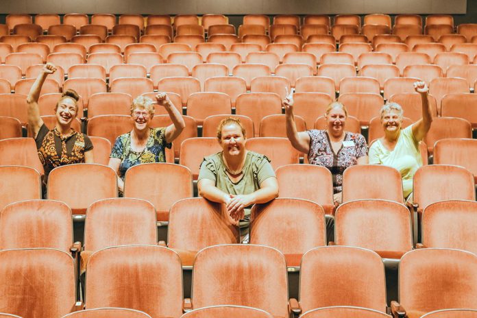 Emily Martin (centre) in 2018 with some of the members of the not-for-profit charitable organization's team. Since being appointed as general manager in 2018 after acting in the position for almost a year, Martin led the not-for-profit charitable organization through the pandemic and also through a capital campaign that included the theatre replacing its old seats with new state-of-the-art seating. (Photo: Heather Doughty)