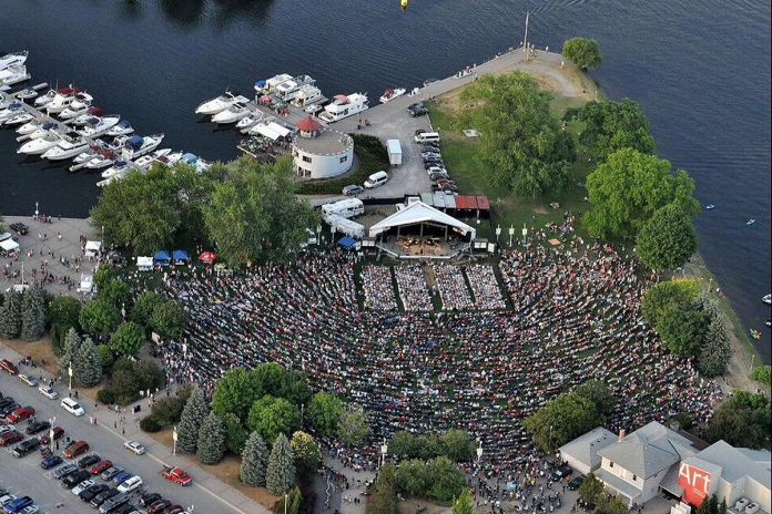 An estimated 16,000 people crowded Del Crary Park in June 2016 to see Serena Ryder perform on the Fred Anderson Stage. In June 2022, the City of Peterborough deemed the iconic stage, which was built in the 1980s, to be structurally unsafe. (Screenshot of Cogeco YourTV video)