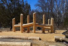 One of the new climbing structures that are part of Peterborough's first naturalized playscape on public grounds, located in the children's garden at Ecology Park. (Photo: Bruce Head / kawarthaNOW)
