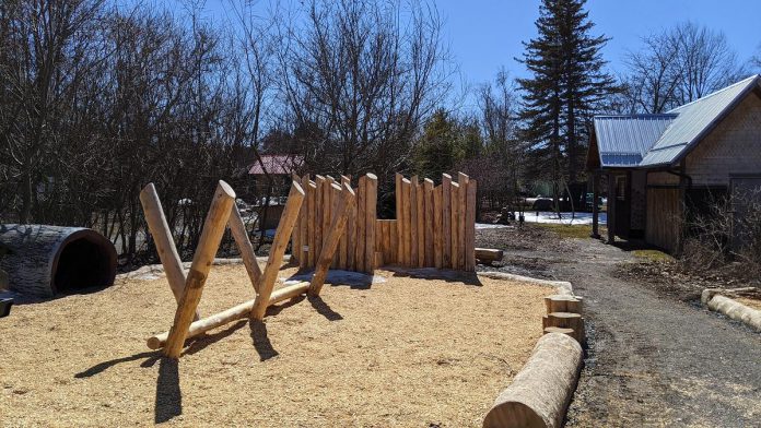 The naturalized playscape is located in the children's garden near the education shelter at Ecology Park.  (Photo: Bruce Head / kawarthaNOW)