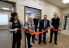 Community Care Peterborough executive director Danielle Belair, Peterborough County warden Bonnie Clark, Peterborough city councillor Matt Crowley, Havelock-Belmont-Methuen Township mayor Jim Martin, and City of Peterborough community development program manager Chris Kawalec cut the ribbon to officially open the Havelock Health and Community Services Hub on April 4, 2023. The hub is located in the Peterborough Housing Corporation building on Smith Drive, right next to the Community Care Peterborough service office in Havelock. (Photo: Community Care Havelock)