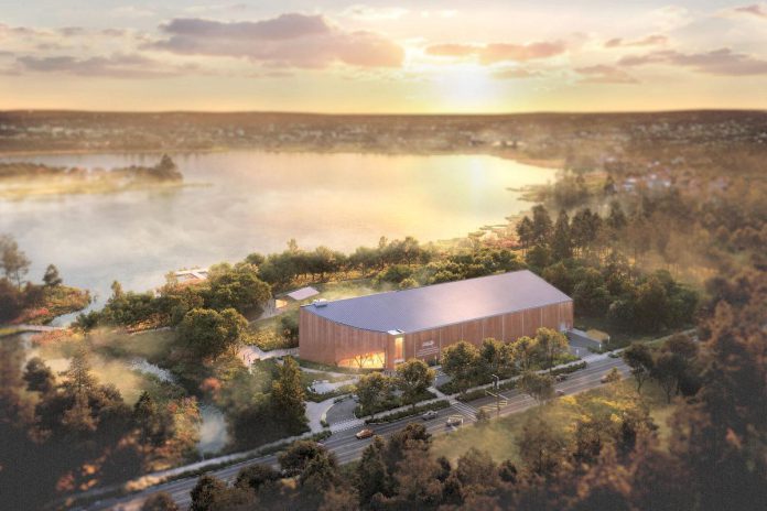 The Canadian Canoe Museum received a grant of $10,000 in 2022 from the Peterborough Foundation for a metal bench that will be installed on the outdoor campus of the museum's new home off Ashburnham Drive that is currently under construction. (Rendering: Lett Architects Inc, courtesy of The Canadian Canoe Museum)