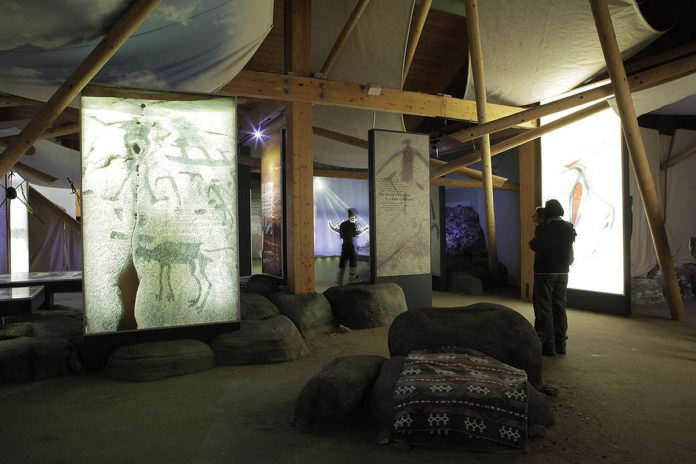 Petroglyphs Provincial Park in North Kawartha Township contains the largest known concentration of ancient Indigenous petroglyphs (rock carvings) in Canada. The park's visitor centre features displays about the petroglyphs and their spiritual significance to the Ojibway (Nishnaabe) people. (Photo: Ontario Parks)
