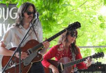 Country musician Nathan Traux, recipient of the Peterborough Folk Festival's 2022 Emerging Artist Award, performing at the 2022 festival on the Pavilion Stage at Nicholls Oval Park. (Photo courtesy of Peterborough Folk Festival)