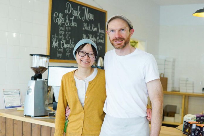Scott Williams and Lea Tran of Wildflower Bakery, a European-style bakery in Havelock best known for its sourdough bread and croissants. One of three Peterborough-area entrepreneurs to receive a $3,000 seed grant and three-month mentorship the 2023 'Spark' Mentorships and Grants Program to develop their tourism-related business ideas, Williams' award-winning idea is to offer sourdough bread-making workshops. (Photo courtesy of Peterborough & the Kawarthas Economic Development)