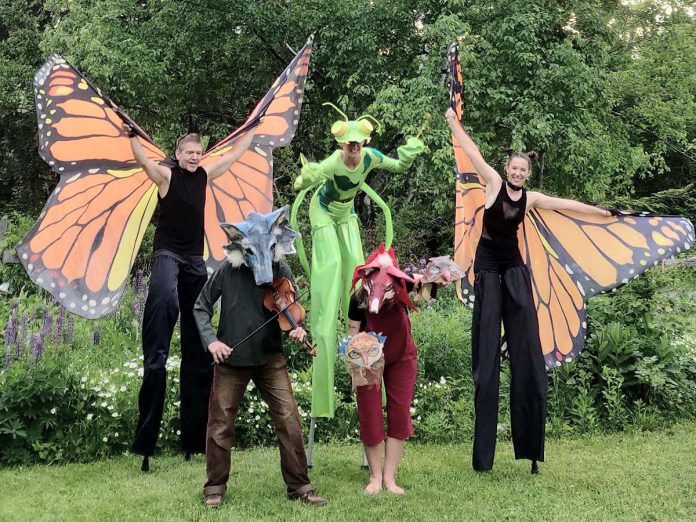 Jennifer (Opal) Elchuck's "Woodland & The Wilds Promenade" is a participatory performance during Artsweek 2023 that celebrates local wildlife and our shared greenspaces with community crafting and a musical parade. Everyone can take part by doning a mask and join a magical gaggle of woodland puppets, stilt-walkers, and travelling musicians during a celebratory tour of Ecology Park on May 13, 2023. (Photo courtesy of Public Energy)