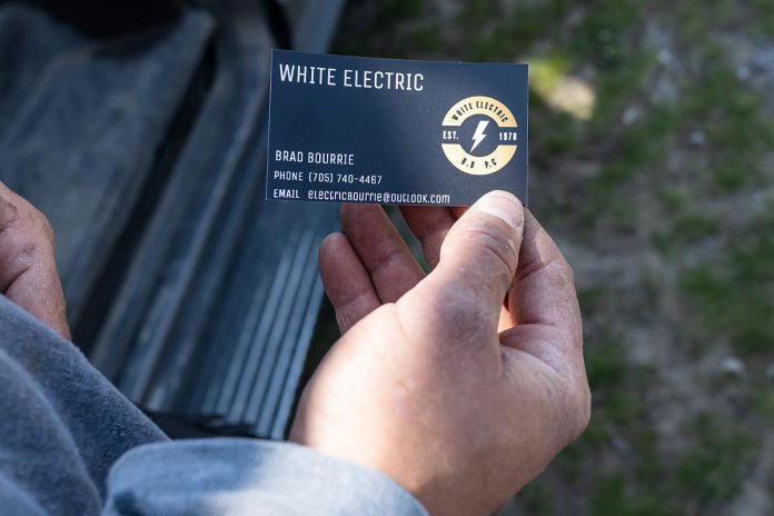 Brad Bourrie will continue to operate White Electric under its existing name in honour of the original owner Gord White, who is retiring after running the company for 44 years. (Photo: Heather Doughty Photography)