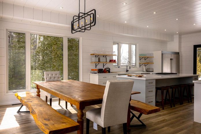 Cottage Vacations offers in-house professional photography to all its owners to help capture and showcase their properties' best attributes, including this stunning kitchen and dining area of a luxury cottage on Twelve Mile Lake in Haliburton County. (Photo courtesy of Cottage Vacations)