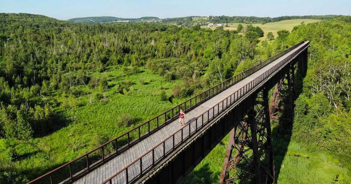 Doube's Trestle Bridge is located between Peterborough and Omemee along the Kawartha Trans Canada Trail, a popular route for cyclists, hikers, and runners such as Peterborough's Carlotta James, co-founder and project director of the Monarch Ultra Relay Run. (Photo: Rodney Fuentes)