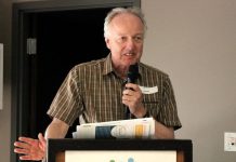 Dr. John Beamish presents at Hospice Peterborough's annual general meeting in 2018. One of the founding members of Hospice Peterborough in 1988, Dr. Beamish served in many roles at the organization before becoming its medical director in 2018. (Photo: Hospice Peterborough)