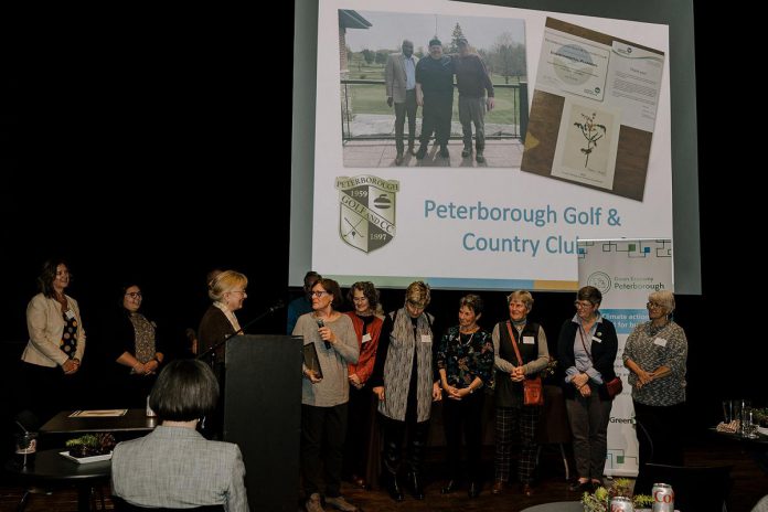 Peterborough Golf & Country Club receives their "Leading Through Teamwork" award at the second annual Leadership in Sustainability Awards event on May 4, 2023 at Market Hall Performing Arts Centre in downtown Peterborough. (Photo: Heather Doughty Photography)