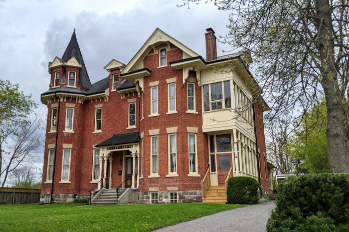 Located at 83 Robinson Street in Peterborough's East City, the John C. Sullivan House was built in 1886 and designed by famed Peterborough architect William Blackwell. The Sullivan family, which founded Sullivan's Pharmacy, sold the home in the Roman Catholic diocese in 1936 which used it as a convent from 1941 until 1953. (Photo: Bruce Head / kawarthaNOW)