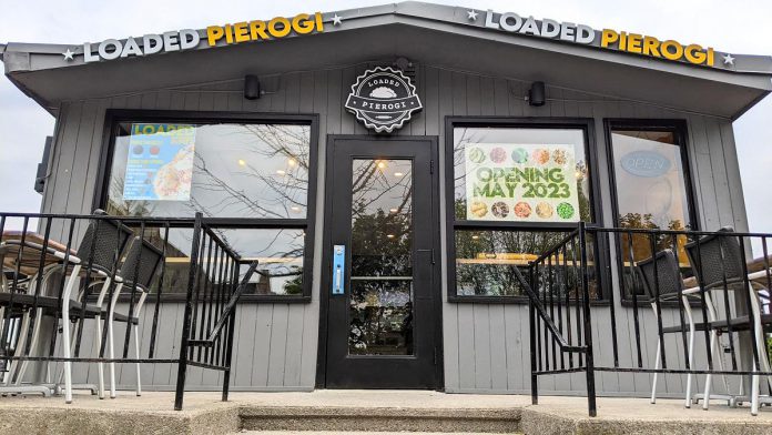 Peterborough's second Loaded Pierogi restaurant will open at 89 Hunter Street in East City on May 20, 2023. (Photo: Bruce Head / kawarthaNOW)