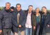 Some of the production crew and cast of "Mr. Monk's Last Case: A Monk Movie", including Tony Shalhoub (second from left), Jason Gray-Stanford (third from left), and Traylor Howard (second from right) on Doube's Trestle Bridge between Peterborough and Omemee on the chilly morning of May 17, 2023. (Photo: Jason Gray-Stanford / Instagram)