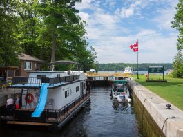 Lock 30 - Lovesick is located on an island and only accessible by boat, making it an extremely popular overnight stop along the Trent-Severn Waterway. (Photo: Parks Canada)