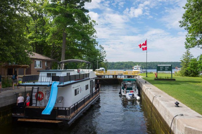 Lock 30 - Lovesick is located on an island and only accessible by boat, making it an extremely popular overnight stop along the Trent-Severn Waterway. (Photo: Parks Canada)