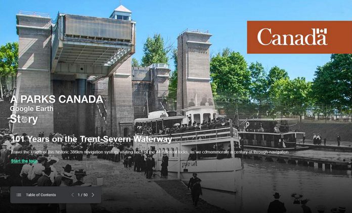 Parks Canada has created a virtual tour of the Trent-Severn Waterway on Google Earth. (kawarthaNOW screenshot)