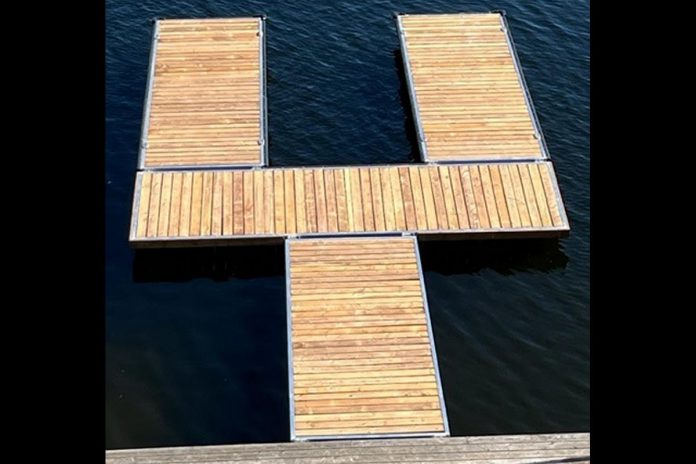 This dock valued at over $47,000 was stolen from a cottage on Crystal Lake in Trent Lakes in the early morning hours of June 17, 2023. (Police-supplied photo)