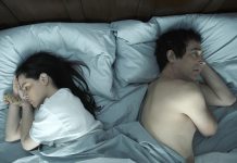 Emily Hampshire and Jonas Chernick in a scene from the 2022 romantic comedy "The End of Sex", screening at the Eye2Eye International Film Festival from June 2 to 4, 2023 at Cobourg's Victoria Hall. Chernick, who also stars in the sci-fi thriller "Ashgrove" screening at the festival, will be attending the festival and participating in a Q&A session after each film. (Photo courtesy of Blue Fox Entertainment)