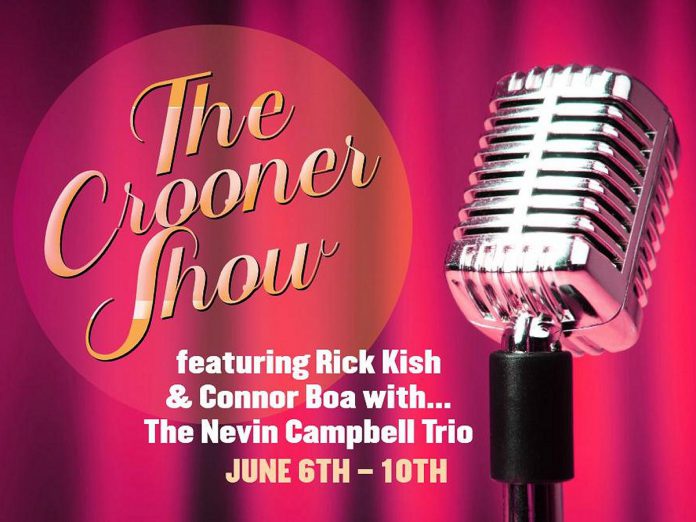 "The Crooner Show" runs for seven performances from Tuesday, June 6th to Saturday, June 10th at Globus Theatre at the Lakeview Arts Barn in Bobcaygeon, with evening performances (with optional dinner) at 8 p.m. and 2 p.m. matinee performances on Thursday and Saturday. (Graphic: Globus Theatre)