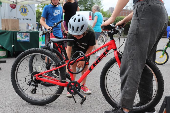 Families and trusted adults are encouraged to participate in Peterborough GreenUP's Summer Ride Club and are invited to the kick-off event at Quaker Foods City Square on June 29, 2023 from 2 to 6 p.m. While Summer Ride Club offers something for everyone, a trusted adult will be required to sign up participants for an online community, where they can have a chance to win prizes. (Photo: Jessica Todd / GreenUP)