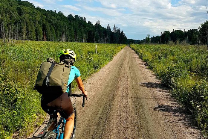 The epic Haliburton Highlands Big Loop could be a one-day survival fest or a multi-day bikepacking or village-hopping trip. Mainly gravel with some pavement, the route offers rugged and remote adventure riding and multiple places to stop and refuel.  (Photo courtesy of Haliburton Highlands Economic Development & Tourism)