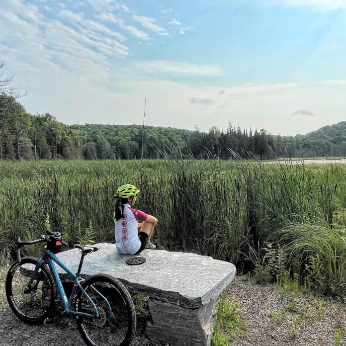 Cycling routes in the Haliburton Highlands feature scenic vistas with stops along the way where riders can enjoy some refreshments or just take a breather and soak in the natural beauty. (Photo courtesy of Haliburton Highlands Economic Development & Tourism)