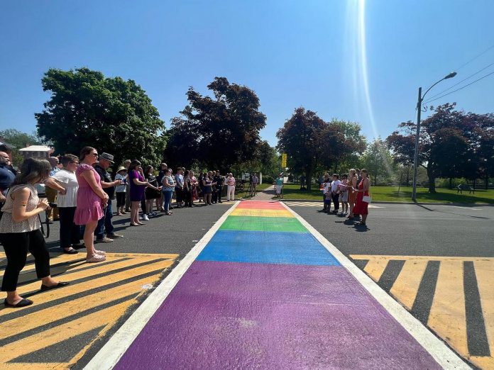 The rainbow crosswalk is a permanent symbol that reinforces the Municipality of Port Hope's commitment to advance work around equity, diversity, and inclusion in the community. (Photo: Port Hope Police Service / Facebook)