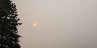 Smoke from forest fires in Quebec hangs over the Township of Highlands East in Haliburton County on June 25, 2023. (Photo: Bruce Head / kawarthaNOW)