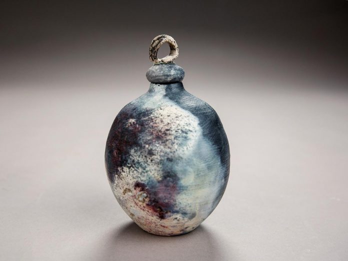 "Smoke Fired Pot #1" (2022, stoneware clay) by Gail West, one of the 47 artists participating in the 2023 Kawartha Autumn Studio Tour on September 23 and 24. West's studio The English Potter, located at 15 Burnham Street in Lakefield, is Tour Stop 24 on the self-guided tour.  (Photo courtesy of Art Gallery of Peterborough)