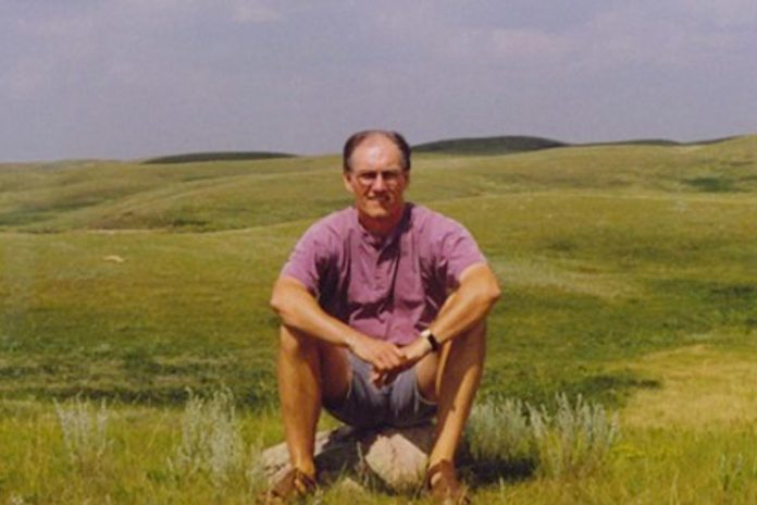 D'Arcy Jenish in 1998 in Wood Mountain, Saskatchewan, where Sitting Bull and 5,000 desperate Sioux sought refuge after the Battle of the Little Bighorn (a.k.a. Custer’s Last Stand) on June 25, 1876. Wood Mountain was one stop on Jenish's three-week 4,300-kilometre research trip for his 2003 book "Indian Fall: The Last Great Days of the Plains Cree and the Blackfoot Confederacy."  (Photo: D'Arcy Jenish website)