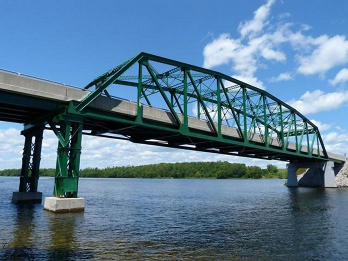 Gannon's Narrows Bridge is located on County Road 16 in Peterborough County between Pigeon Lake and Buckhorn Lake. (Photo: Peterborough County)