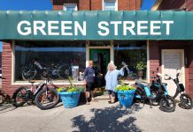 Fifteen years ago, Verne and Angella Windrem launched Green Street to share their love for electric bikes. At the time, in Ontario, e-bikes were only being piloted, and the husband-and-wife duo felt much resistance to them. Now, sales are continuing to increase, and e-bikes are seen all over the streets. Green Street sells e-bikes, e-bike accessories, and does repairs on both electric and traditional e-bikes. (Photo courtesy of Green Street)