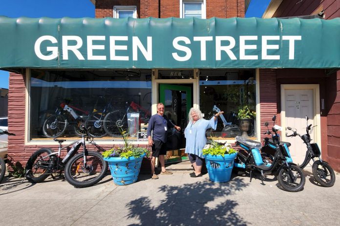 Fifteen years ago, Verne and Angella Windrem launched Green Street to share their love for electric bikes. At the time, in Ontario, e-bikes were only being piloted, and the husband-and-wife duo felt much resistance to them. Now, sales are continuing to increase, and e-bikes are seen all over the streets. Green Street sells e-bikes, e-bike accessories, and does repairs on both electric and traditional e-bikes. (Photo courtesy of Green Street)