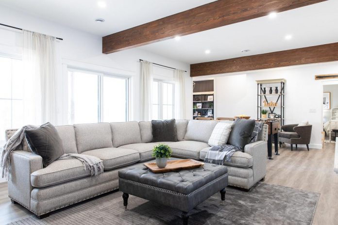 Decorated by Selwyn's Lakeshore Designs, this is the family room in the $2.8-million grand prize in this summer's The Princess Margaret Cottage Lottery, an almost 3,000-square-foot open-concept cottage on Buckhorn Lake. (Photo: Princess Margaret Cancer Foundation)