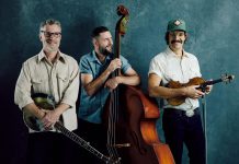 Toronto bluegrass trio The Lonesome Ace Stringband (Chris Coole on banjo, Max Malone on bass, John Showman on fiddle) perform Wednesday night at the Black Horse Pub in downtown Peterborough. (Photo: Jen Squires)