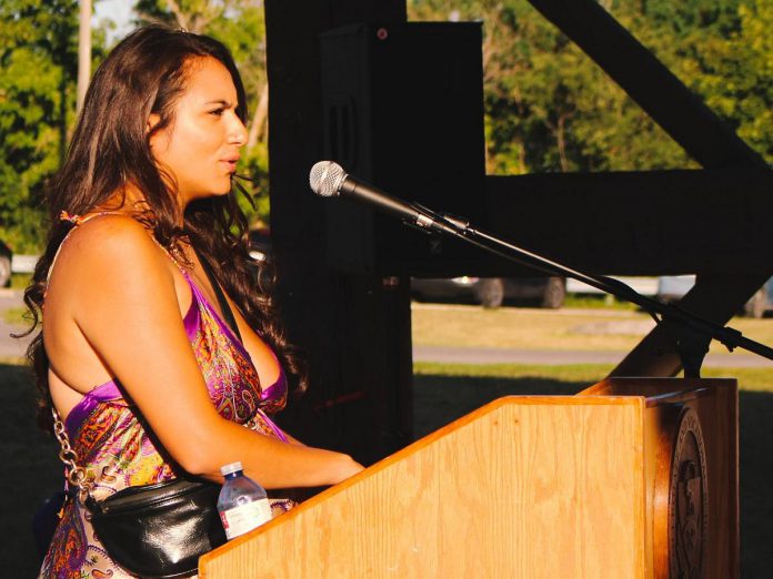 Sarah Lewis, an Anishnaabe Kwe spoken word artist and inaugural poet laureate for Nogojiwanong/Peterborough, was one of three honourees at last year's "Rebel with a Cause" event. The other two honourees were Indigenous knowledge leader Elizabeth Stone and EFry volunteer and activist Marisa Mackenzie. (Photo courtesy of EFry Peterborough)
