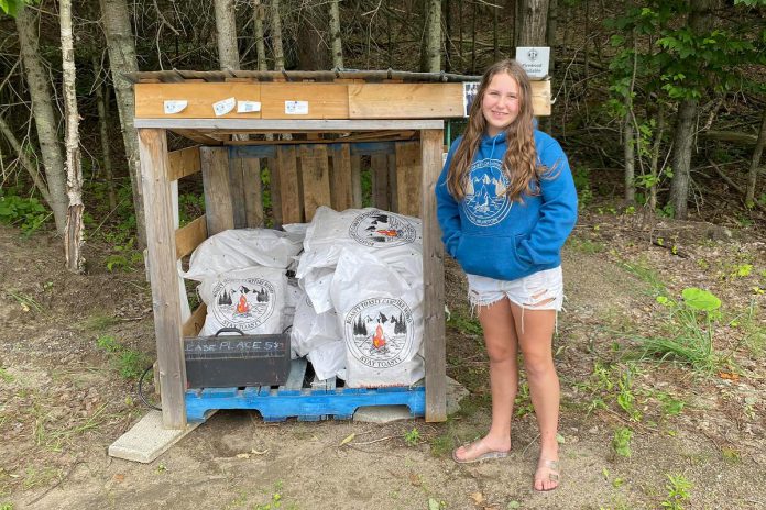 Olivia Irvine, the 13-year-old founder and owner of the Roasty Toasty Campfire Company in Haliburton Highlands, first began selling her firewood in Todd's Independent Grocer in Haliburton, as well as from her own property and grandparents' property. Currently, Roasty Toast Campfire Company is selling firewood out of Meadowview Road, Todd's Independent Grocer, West Guilford's the Snack Bar, and Bitter Lake Road. (Photo courtesy of Roasty Toasty Campfire Company)