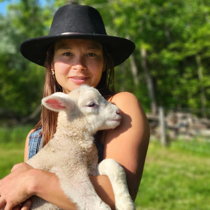 As well as growing flowers on Summer Roads Farm, Bea Chan also raises livestock including lambs, sheep, and laying hens and meat chickens. (Photo courtesy of Bea Chan)