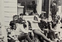 A young Robert Winslow, founder of Millbrook's 4th Line Theatre, is pictured in this photo of Millbrook High School students resting during a walkathon fundraiser that was published in the school's 1969-1970 yearbook. Over 50 years later, Winslow is writing a play about the high school and community members are invited to join him and managing artistic director Kim Blackwell for a public reminiscence event on October 14, 2023 to aid in the play's development. (Photo courtesy of Robert Winslow)