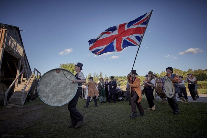 4th Line Theatre's "The Cavan Blazers", which chronicles the 19th-century conflicts between the Protestant and Catholic Irish settlers of Cavan Township, is running Tuesday to Saturdays until August 26, 2023 at the Winslow Farm in Millbrook. With shows selling out, the outdoor theatre company has added an extra Monday performance on August 21. (Photo: Wayne Eardley, Brookside Studio)