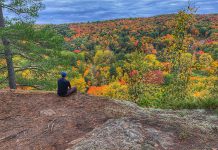 With any luck, fall colours will be in full display when the Hike Haliburton Festival returns to the Haliburton Highlands from September 21 to 24, 2023. The 20th annual festival features 31 volunteer-guided hikes ranging from easy to challenging as well as paid experiences offered by local outfitters and more. (Photo courtesy of Hike Haliburton)