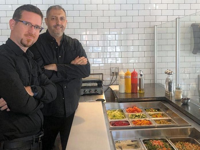 Levantine Grill is owned and operated by banker Hashem Yakan and chef Imad Mahfouz, who previously owned a restaurant in Damascus, Syria. The pair have been named Immigrant Entrepreneur of the Year by the Peterborough and the Kawarthas Chamber of Commerce. (Photo: Levantine Grill)